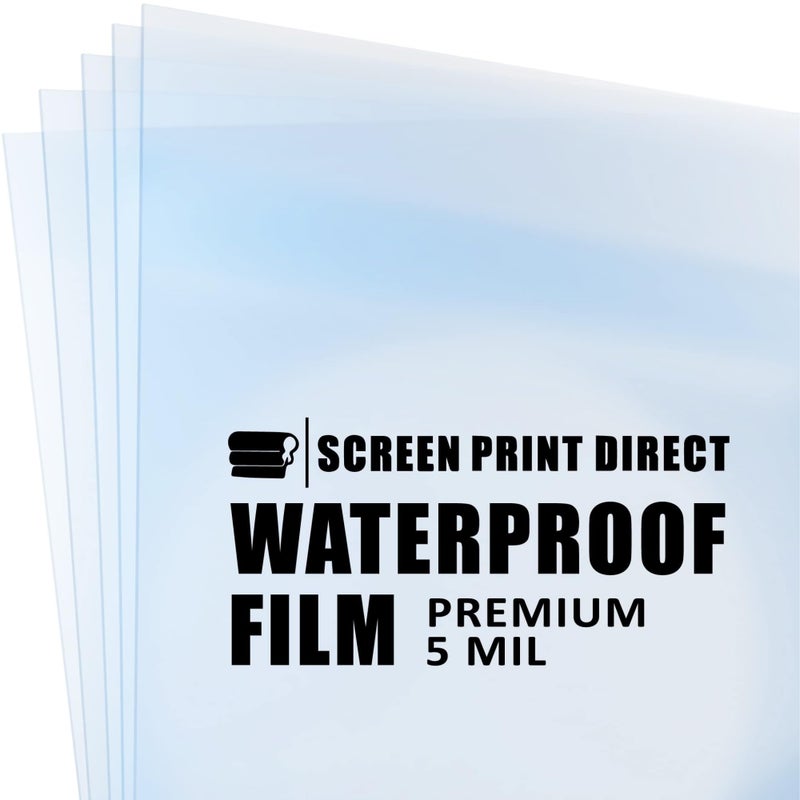 Screen Print Direct أوراق فيلم الطباعة المباشرة المقاومة للماء (11" × 17" - 100 ورقة) - فيلم شفاف للطباعة بالشاشة الحريرية، أوراق فيلم للطابعات النفاثة - مستلزمات الطباعة بالشاشة - Image 1
